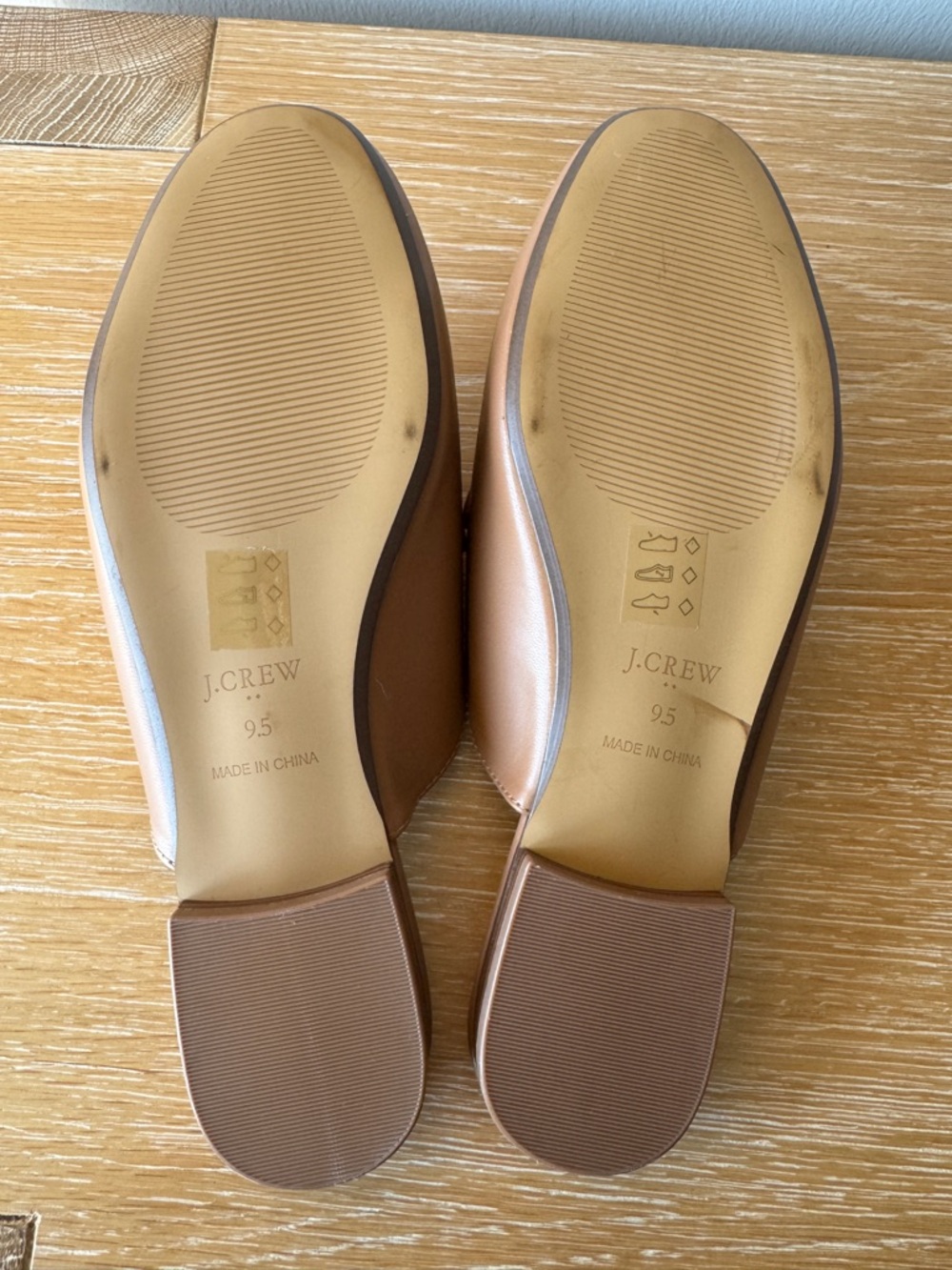 J. CREW FACTORY Women’s Horsebit Bit Loafer Mules Tan Gold Size 9.5 *NOTES* - Picture 6 of 16